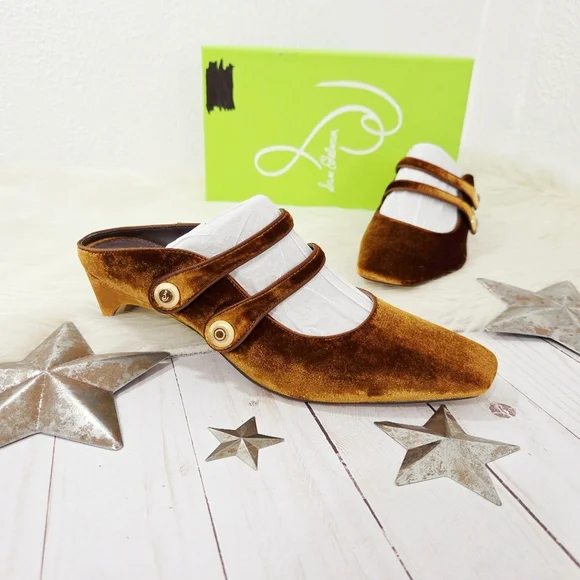 Sam Edelman McKenna Mary Jane Mule Heels Bronze Brown Velvet Size 7 New NWT - Picture 2 of 8